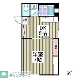 NKハイム元郷 1Kの間取図画像