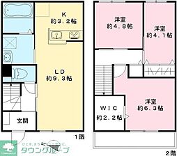 クロシェット 3LDKの間取図画像