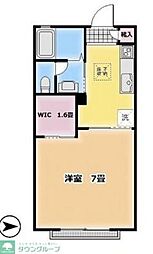 ブライズモル 1Kの間取図画像