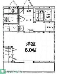 Raffine蕨 ワンルームの間取図画像