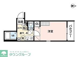 蕨市塚越5丁目アパート 1Kの間取図画像