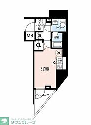クレイシア川口 ワンルームの間取図画像