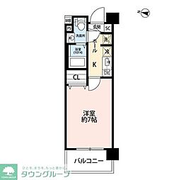 プレール・ドゥーク西川口2 1Kの間取図画像
