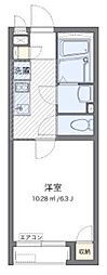 クレイノ元三如如 1Kの間取図画像