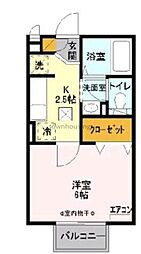 都営新宿線 篠崎駅 徒歩8分の賃貸アパート 1階1Kの間取り