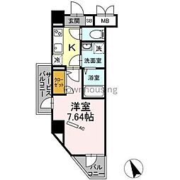ウェスタ 6階1Kの間取り