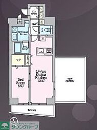 ラグゼナ平井サウス 4階1LDKの間取り