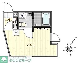 サザンロード堀切II 2階1Kの間取り