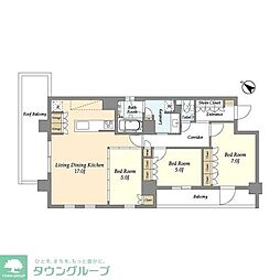 グランカーサ瑞江 6階3LDKの間取り
