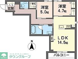 アルビオン　コート 2階2LDKの間取り