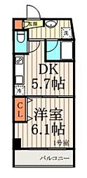 東京メトロ東西線 南砂町駅 徒歩12分の賃貸マンション 6階1DKの間取り