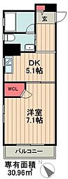ＫＤＸレジデンス森下千歳 5階1Kの間取り