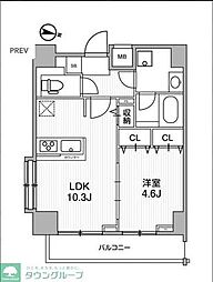 LUNIQ錦糸町 3階1LDKの間取り