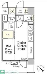 エル・セレーノ押上 7階1DKの間取り