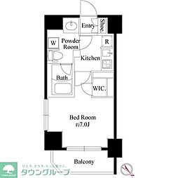 トレステラレジデンス押上 5階1Kの間取り