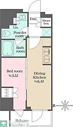 ウエリスアーバン錦糸町 6階1DKの間取り