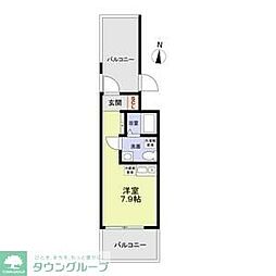 Reigrande Asakusa 5階ワンルームの間取り