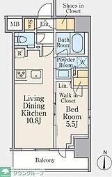 クレストコート本所吾妻橋 2階1LDKの間取り