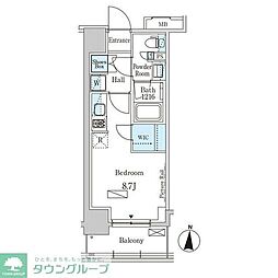 パークアクシス本所・親水公園 5階ワンルームの間取り
