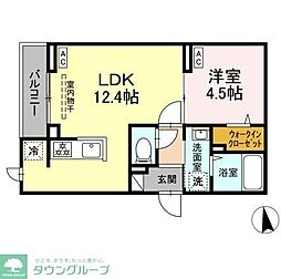 セレスティア東向島 2階1LDKの間取り
