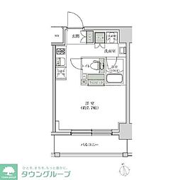ルブリカントアラカワベース 9階ワンルームの間取り