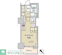 パークアクシス御茶ノ水 6階ワンルームの間取り