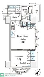 グレイスコート岩本町 6階1LDKの間取り
