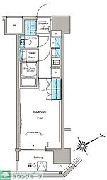 ルフォンプログレ蔵前プレミア 6階1Kの間取り