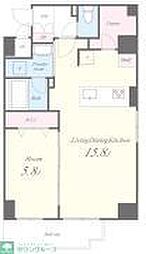 グランデュール秋葉原 7階1LDKの間取り