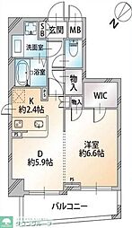 オーキッドレジデンス千代田岩本町 8階1LDKの間取り