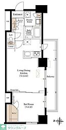 ブランシエスタ両国 6階1LDKの間取り