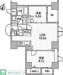 東神田テラスレジデンス 4階2LDKの間取り