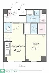 東京メトロ千代田線 綾瀬駅 徒歩11分の賃貸マンション 2階1DKの間取り