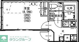 京成本線 お花茶屋駅 徒歩4分の賃貸アパート 1階1Kの間取り