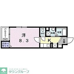 錦糸町コクーン 2階1Kの間取り