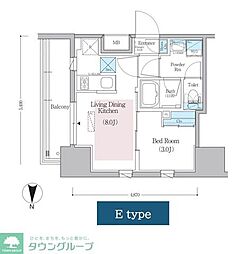 都営浅草線 蔵前駅 徒歩3分の賃貸マンション 13階1LDKの間取り
