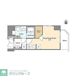 都営新宿線 菊川駅 徒歩9分の賃貸マンション 10階ワンルームの間取り