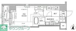 東武亀戸線 東あずま駅 徒歩1分の賃貸マンション 2階1Kの間取り