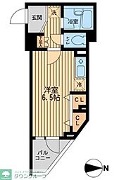 都営新宿線 西大島駅 徒歩6分の賃貸マンション 5階ワンルームの間取り
