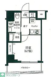 東武亀戸線 東あずま駅 徒歩4分の賃貸マンション 3階1Kの間取り
