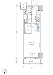 東京メトロ半蔵門線 清澄白河駅 徒歩2分の賃貸マンション 2階1Kの間取り