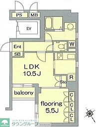 東京メトロ半蔵門線 水天宮前駅 徒歩4分の賃貸マンション 4階1LDKの間取り