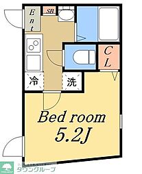 Agas 町屋 1Kの間取図画像