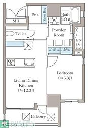 墨田区亀沢4丁目マンション 1LDKの間取図画像