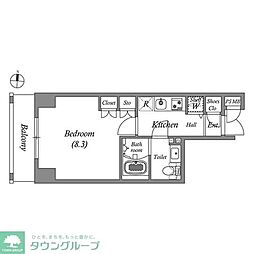 GRANPASEO本所吾妻橋 1Kの間取図画像