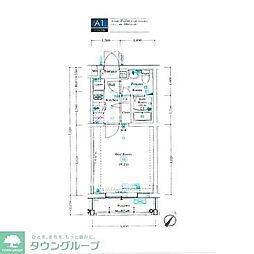 ヴァレッシア曳舟アンベリール 1Kの間取図画像