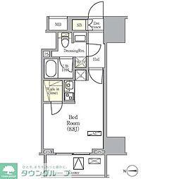 グラシアプレイス曳舟 ワンルームの間取図画像