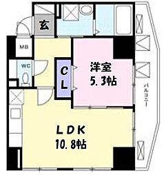グレイスパーク 1LDKの間取図画像