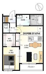 KaHale青戸 1DKの間取図画像