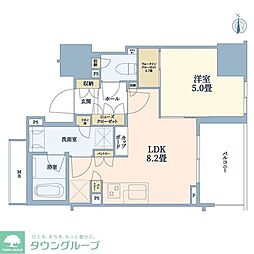 パークホームズ浅草橋 1LDKの間取図画像